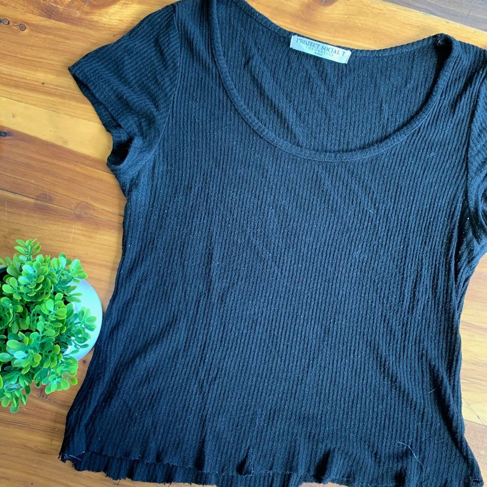 Project Social Black Cropped T